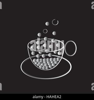 Tasse heißen Kaffee (Bild der molekularen Struktur) Stock Vektor