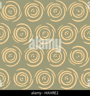 Vektor handgezeichneten nahtlose geometrischen Linien kreisförmigen runden Platten Retro Grunge Muster abstrakten Hintergrund Stock Vektor