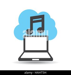 Technologie-Musik-Cloud desing Symbol Vektor Illustration Eps 10 Stock Vektor