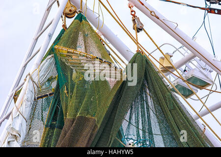 Krabbenkutter Netting, St. Andrews, Marina, Panama City, Florida. Golf von Mexiko Stockfoto