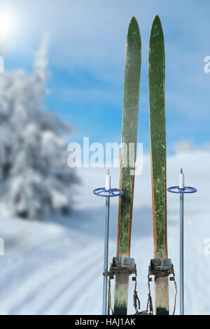 Langlaufen auf einem sonnigen Wintertag Stockfoto