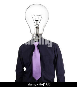 kreative Geschäftsmann mit Birne Kopf Stockfoto
