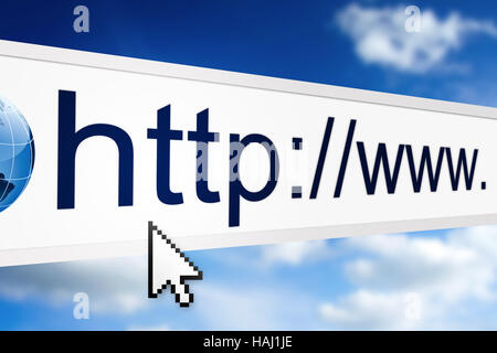 Nahaufnahme der Internet-Adresse im Web-browser Stockfoto