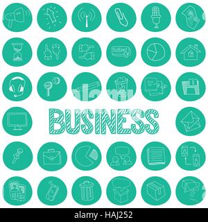 Zeichnung Symbole. Business-Strategie Stock Vektor