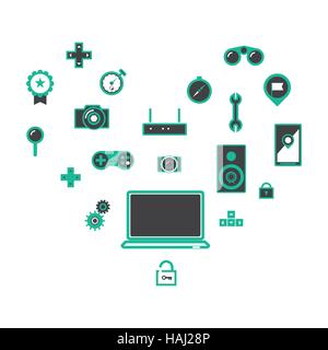 Moderne flachen Ikonen Vektor-Sammlung. Isoliert auf weißem Hintergrund Stock Vektor