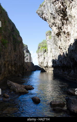 Klippen und Meer, Matapa Abgrund, Niue, Südpazifik, Ozeanien Stockfoto