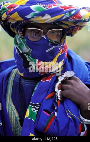 Mali. Sofara. Peul-Hirte. Stockfoto