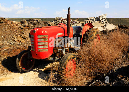 Ein alter, verlassener Zetor Diesel 3011 Traktor auf einem Bauernfeld, Mammari, Zypern Stockfoto