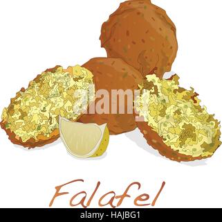 Falafel Kugeln Vektor isoliert auf weißem Hintergrund Stock Vektor