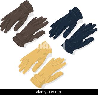 Warme Handschuhe Vektor isolierten auf weißen Hintergrund Stock Vektor
