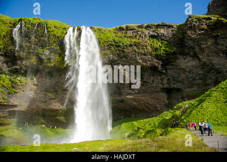 Seljalandfoss Wasserfall Island Stockfoto