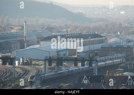 Arriva Züge Kanton Zug-Depot in Canton, South Wales, Cardiff, Wales, UK Stockfoto