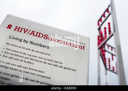 HIV Aids Denkmal in Amsterdam, Niederlande Stockfoto