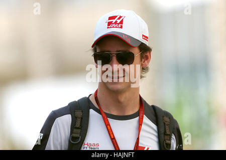 Haas Esteban Gutierrez während des Trainings auf dem Yas Marina Circuit, Abu Dhabi. DRÜCKEN SIE VERBANDSFOTO. Bilddatum: Freitag, 25. November 2016. Siehe PA Story AUTO Abu Dhabi. Bildnachweis sollte lauten: David Davies/PA Wire. Stockfoto