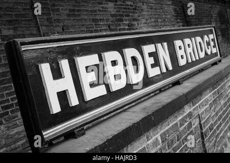 Hebden Bridge Railway Station, Calderdale, West Yorkshire. Stockfoto