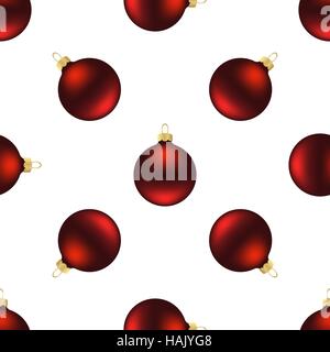 Nahtlose roten Weihnachtskugeln Stock Vektor