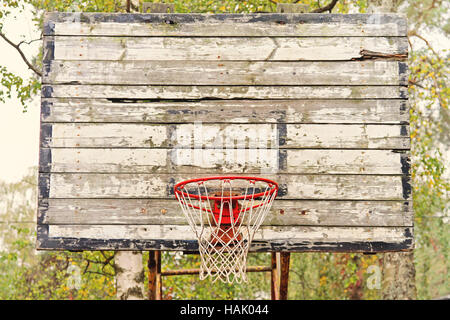 alte Vintage Basketballkorb Stockfoto