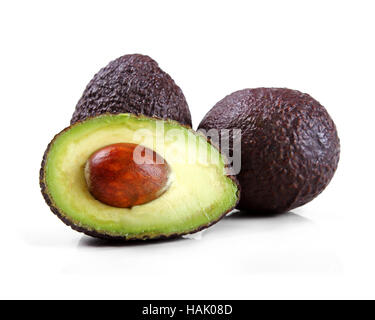 Avocado, isoliert auf weiss Stockfoto