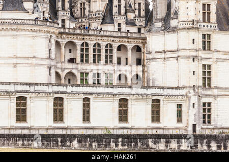 Detail-Aufnahme des Schlosses Chambord im Loire-Tal, Frankreich. Stockfoto