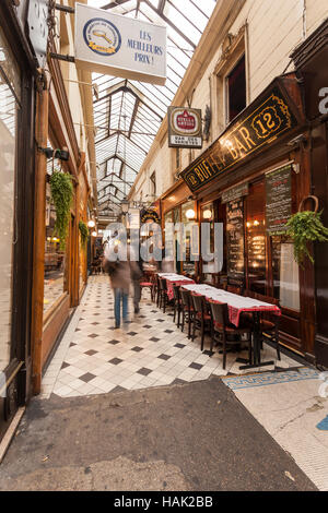 Die Passage des Panoramas in Paris, Frankreich. Stockfoto