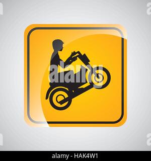 Motorrad-Fahrer Zeichen Sport extreme Design Vektor Illustration Eps 10 Stock Vektor