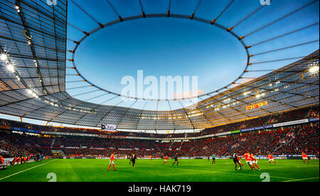 BayArena Leverkusen Deutschland 18.11.2016 1. Fußball-Bundesliga Saison 2016/17 matchday11, Bayer 04 Leverkusen vs. RB Leipzig---Übersicht Innenraum BayArena Stadion Stockfoto