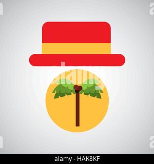 Reisen Sie Tourismus Hut Konzept Kokosnuss Baum Vektor Illustration Eps 10 Stock Vektor
