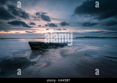 Herbst Sonnenuntergang auf Compton Beach Isle Of Wight Stockfoto