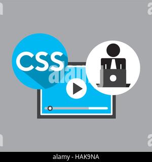 Silhouette-Programmierer arbeiten Laptop Css Spieler Vektor Illustration Eps 10 Stock Vektor