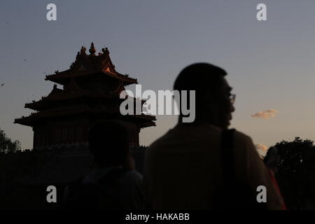 Nordwesten Wachturm an der Wand von der verbotenen Stadt Palastmuseum, Peking, China, Asien Stockfoto