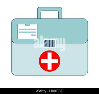 Erste-Hilfe-Kasten auf weißem Hintergrund Stock Vektor