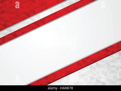 Rot grau abstrakten Tech low-Poly-Hintergrund. Dreiecke polygonale Formen Vektor-design Stock Vektor