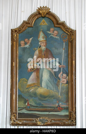 Sankt Nikolaus, Altarbild in Pfarrei Kirche der Muttergottes von Schnee in Kamensko, Kroatien am 23. September 2013 Stockfoto