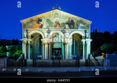 Die Kirche aller Nationen (oder Basilika der Agonie Gethsemane-Kirche) in Ölberg, Jerusalem, Israel Stockfoto