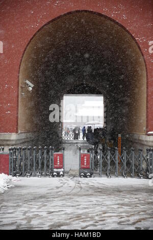 Die Verbotene Stadt nach einem Schneefall Peking China Stockfoto