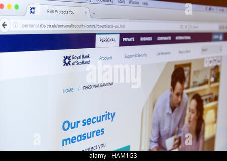 RBS Royal Bank of Scotland Online-Cyber-Sicherheit Stockfoto