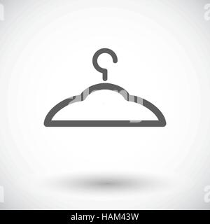 Kleiderbügel. Einzelne flache Symbol auf weißem Hintergrund. Vektor-Illustration. Stock Vektor