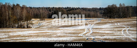 Winterpanorama in Zentralrussland. Stockfoto
