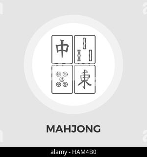 Mahjong-Symbol Vektor. Flach-Symbol auf dem weißen Hintergrund isoliert. Editierbare EPS-Datei. Vektor-Illustration. Stock Vektor