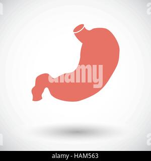 Magen. Einzelne flache Symbol auf weißem Hintergrund. Vektor-Illustration. Stock Vektor
