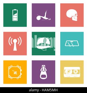 Farbige Icons für Web-Design und Mobile Anwendungen-set 3. Vektor-Illustration. Stock Vektor