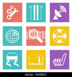 Farbige Icons für Web-Design und Mobile-Anwendungen setzen 39. Vektor-Illustration. Stock Vektor