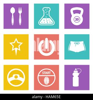 Farbige Icons für Web-Design und Mobile-Anwendungen setzen 41. Vektor-Illustration. Stock Vektor