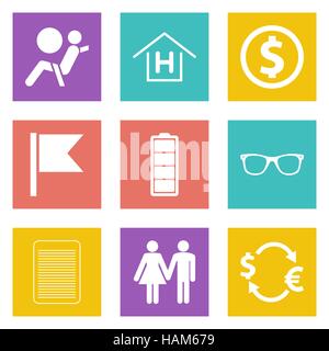 Farbige Icons für Web-Design und Mobile Anwendungen set 47. Vektor-Illustration. Stock Vektor
