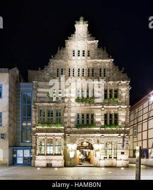 Pied Piper Haus, gebaut im Jahre 1603, Weserrenaissance, Hameln, Niedersachsen, Deutschland Stockfoto