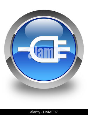 Symbol auf glänzenden blauen runden Knopf abstrakte Abbildung isoliert zu verbinden Stockfoto