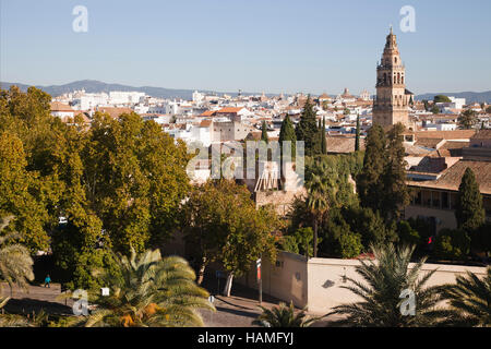 Blick vom Alcazar de Los Reyes Cristianos, Córdoba, Andalusien, Spanien, Europa Stockfoto