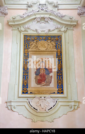 BOLOGNA, Italien - 16. März 2014: Fresko der Madonna Delle Febbri durch Cavazzoni (1572) in der Kirche Chiesa di San Domneico - Dominikus-Kirche. Stockfoto