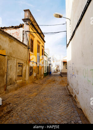 Straße in der alten Stadt von Faro - Region Algarve, Portugal Stockfoto