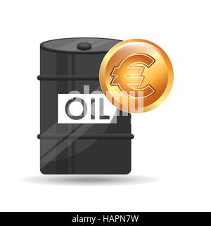 Barrel Öl Konzept Geld internationale Euro Vektor Illustration Eps 10 Stock Vektor